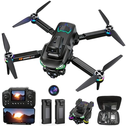 Drone with camera for adults, screen on controller, drone with obstacle avoidance, 2 Batteries, Optical Flow Positioning, One-Touch Takeoff/Landing, drone with camera for kids, toys for boys
