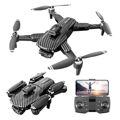 Drone with Camera 4K, 150° Adjustable Lens Foldable RC Quadcopter, Brushless Motors, Night Vision, Shock Absorbing, Obstacle Avoidance, One Key Take Off, 2 Batteries
