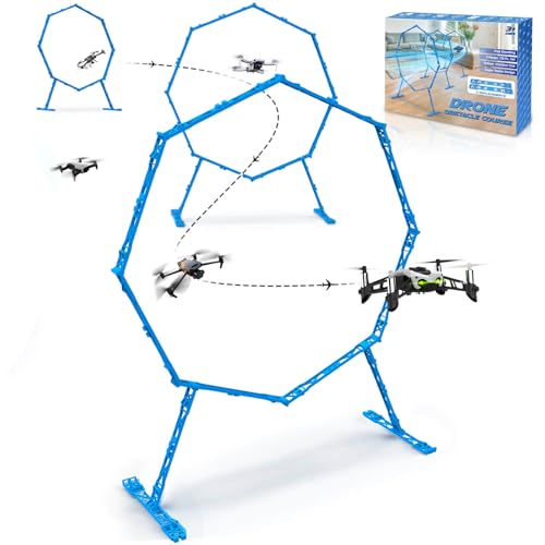 Beria Drone Obstacle Course, Includes 3 Pack Easy to Build Obstacle Hoop, FPV Racing Drone Loop Gate, Suitable Competition RC FPV Racing of Drones or Model Aircraft Games for Age 6-12 Kids or Adults