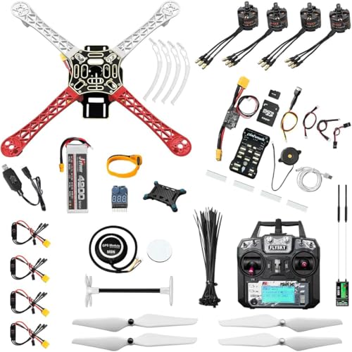 HAWK’S WORK F450 Drone Kit to build, Complete DIY Quadcopter Set with Pixhawk & GPS, Full Kit for Drone and Engineering Enthusiasts and Researchers (A)