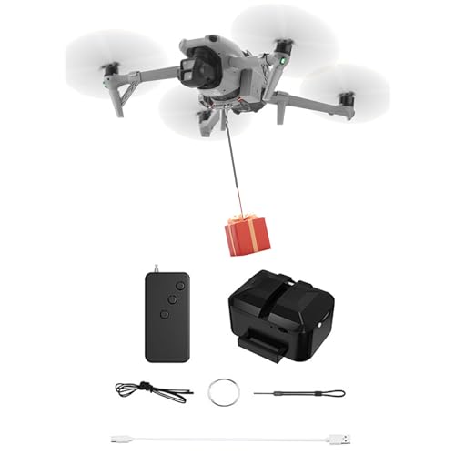 Drone Payload Release Airdrop System Dropping Device for DJI Mini 4 Pro/Mini 3 Pro/Air 3S/Air 3/Mavic 3/Mavic 3 Pro Drone Clip Delivery Transport Device for Fishing Bait Release&Wedding&Search &Rescue