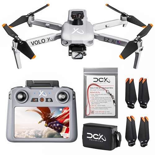 DCX Volo X EZ AI Drones – Drones with Camera for Adults 4k AI-Assisted Flight Control – FAA Approved Drone 4k Camera, 360° Obstacle Avoidance, U.S. Support – Beginner Drone for Adults