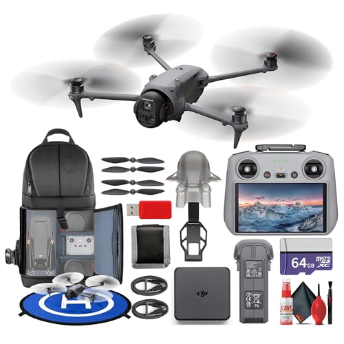 DJI Mavic 4 Pro Drone Bundle Professional Aerial Camera | Cinematic Video | Advanced Obstacle Avoidance| Intelligent Flight Modes | Long Flight Performance + 64GB Card + BackPack + More (12 Pcs)