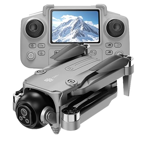 Smart Drone for Aerial Photography, Dual Camera, Optical Flow Hovering, 360° Rolling, LED Night Lights, WiFi App Control (Black No screen)