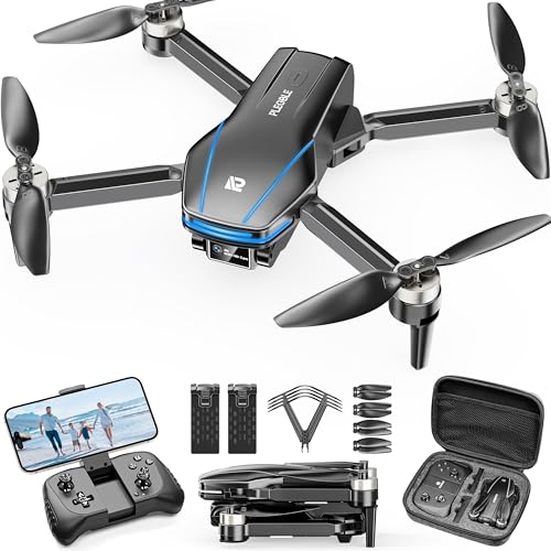 Drone with Camera 4K for Kids Adults, Brushless Motor Mini Foldable RC Drones with Propeller Guards for Beginners, One Key Take Off/Land, Voice Control, Anti-Lost Alarm, Gift Toys for Men Boys