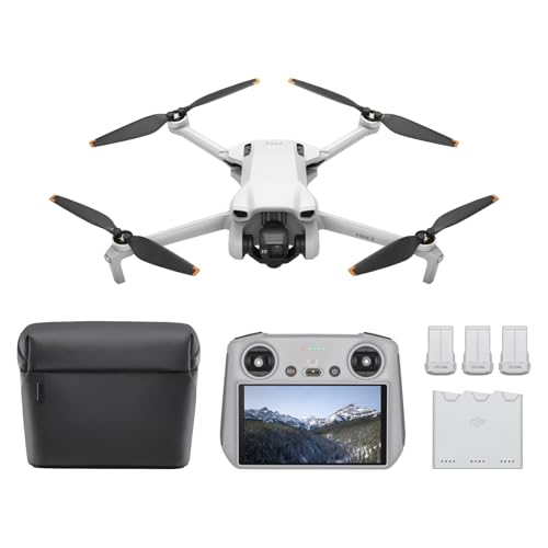 DJI Mini 3 Fly More Combo (DJI RC), Drones with Camera for Adults 4K, 3 Batteries for 114-min Flight Time, Vertical Shooting, 32800ft (10km) Video Transmission, Lightweight Mini Drone for Beginners