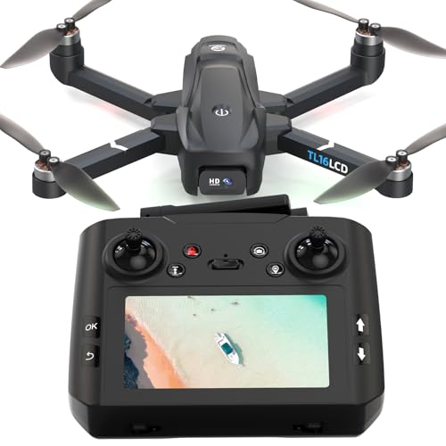 Tolatoyus Drones with Camera for Adults 4K, GPS Drone with 4.5” LCD Screen Controller Follow Me Auto Return 5G Long Range Transmission Foldable FPV Drone for Beginners Under 249g