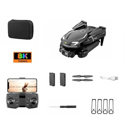 AUHIFVAX V88 Drone 8K 5G GPS Professional HD Aerial Photography Remote Control Aircraft HD Dual Camera Quadcopter Toy UAV (Black, 8K Dron)