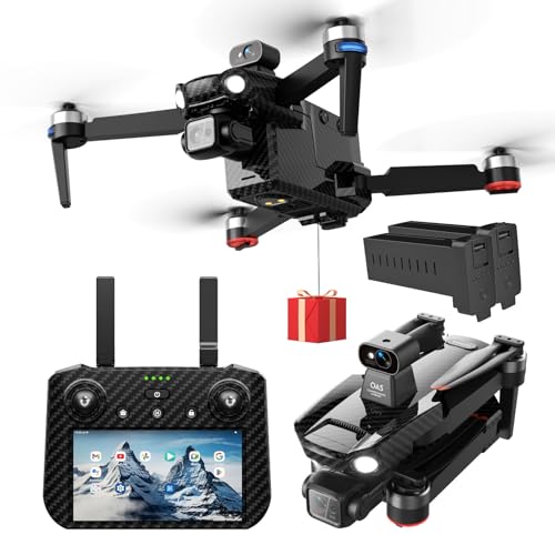 Bingchat 2026Upgraded Tablet Remote Professional Drones with Camera for Adults 4K HD, 360°Obstacle Avoidance, Anti-shake 3 Axis Gimbal, Payload Release, Up to 5 Miles Range, 84 Minutes Two Batteries, High Wind Resistance, Rainproof, Time-lapse, Follow Me